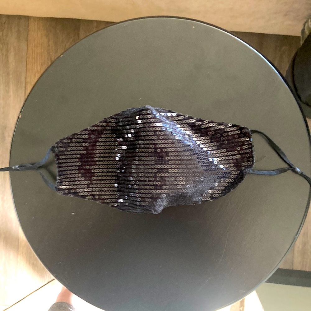 Adjustable Black Sequin Mask